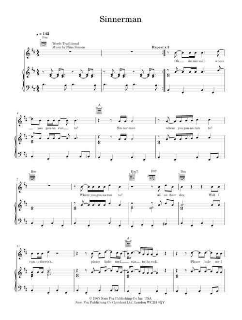 Sinnerman - Nina Simone (Piano-Voice-Guitar)