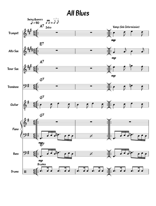 All Blues for a Jazz Combo