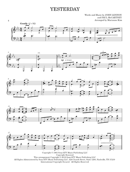 Yesterday - The Beatles (Piano Solo)