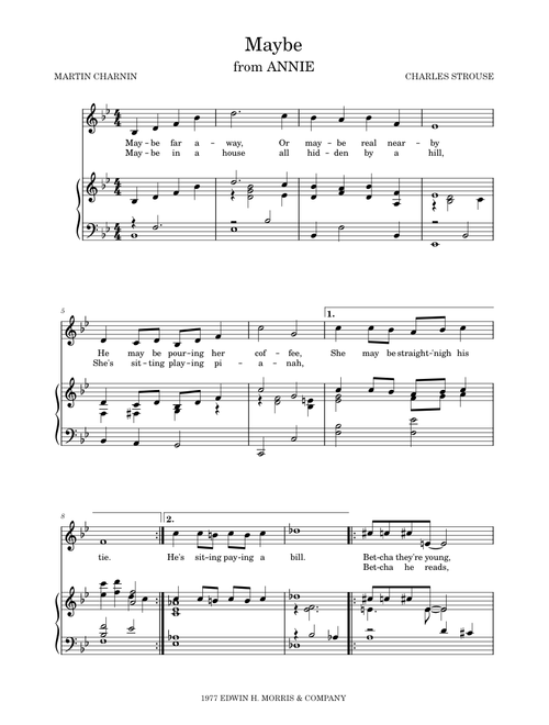 Maybe – Charles Strouse and Martin Charnin
