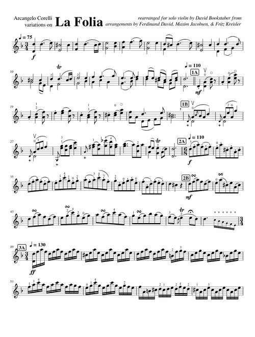 David Bookstaber - La Folia Variations for Solo Violin