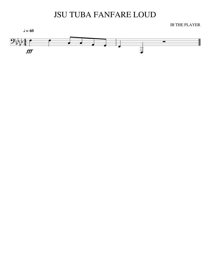 JSU TUBA FANFARE LOUD Sheet music for Tuba (Solo)