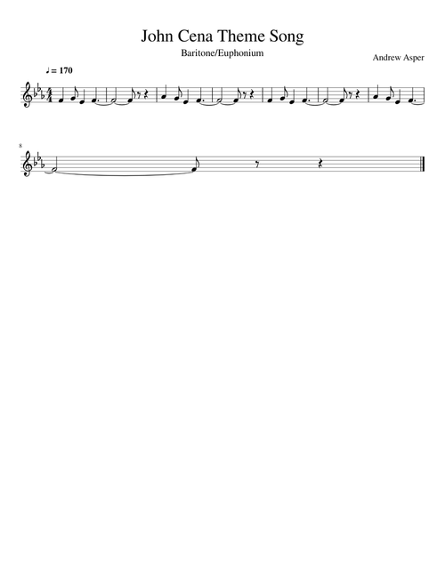 John Cena Theme Song (Excerpt) [Baritone/Euphonium]