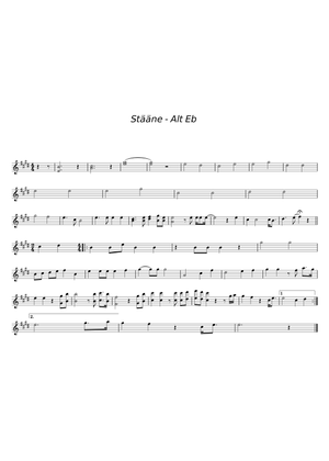 Stääne Sheet Music for Piano, Trombone, Saxophone alto, Bass