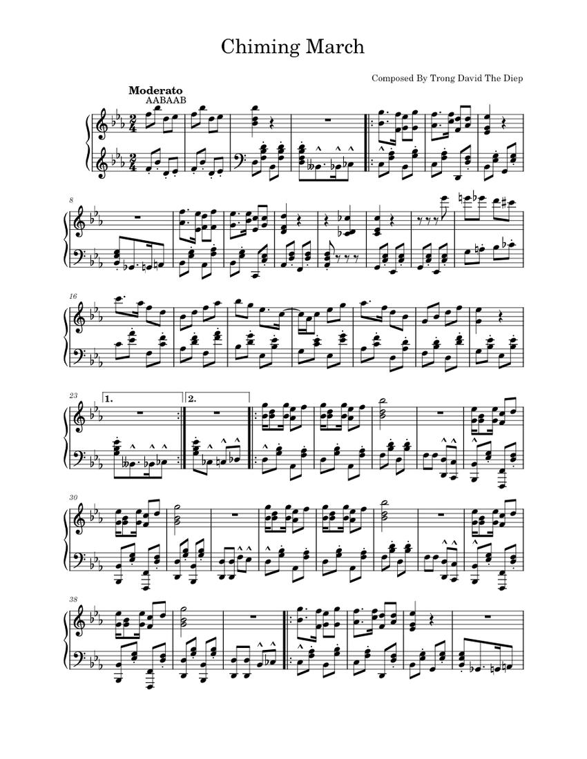 Chiming March ( 11 ) 2 Sheet music for Piano (Solo)