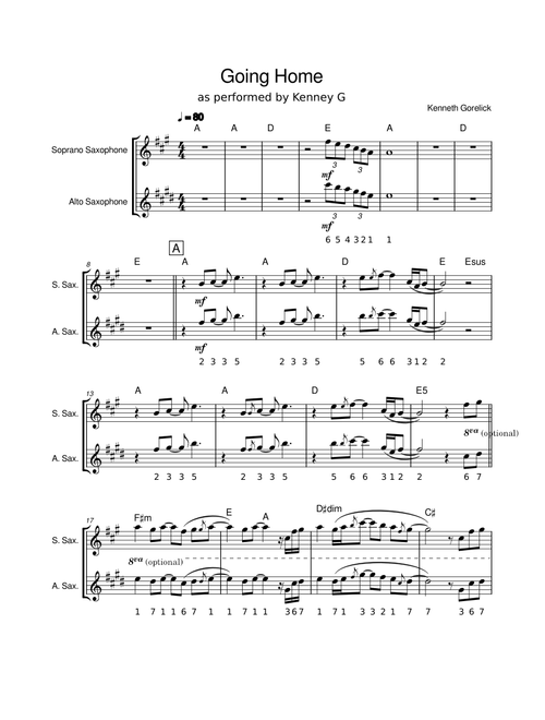 Going Home – Kenny G (Sax Duet)