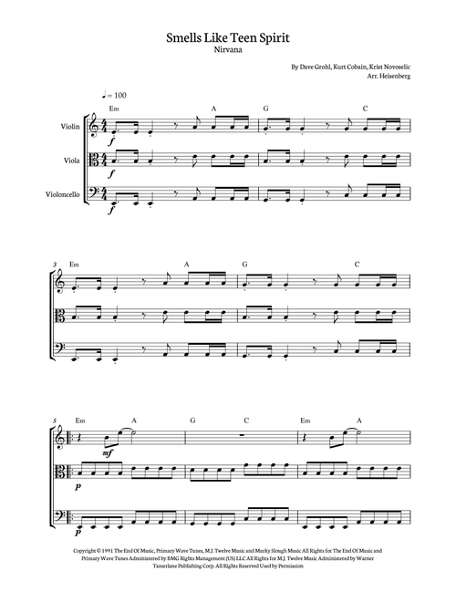 Smells Like Teen Spirit (Arr. Heisenberg) - Nirvana (String Ensemble)
