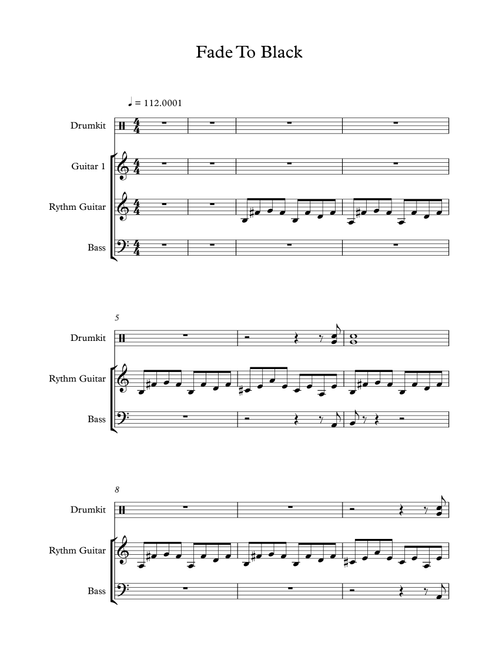 Fade To Black (Arr. Hugo Neves) - Metallica (Small Ensemble)