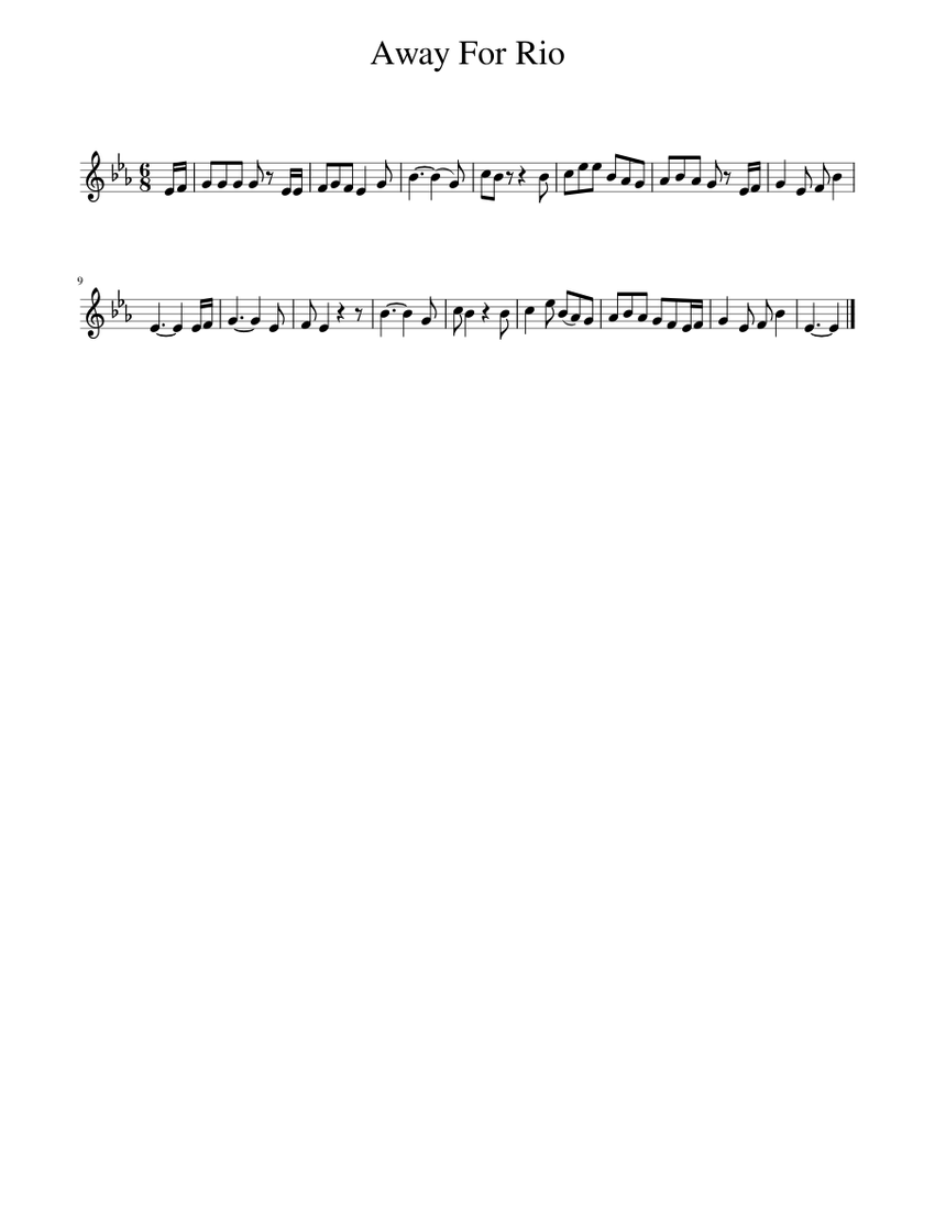 Away For Rio Sheet Music for Piano (Solo) easy | MuseScore.com