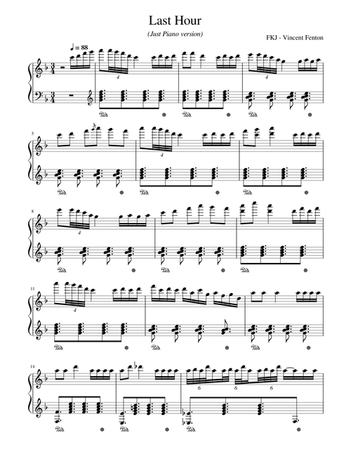 FKJ (Just Piano) sheet music by Hmmmmm_ | Play, print, and