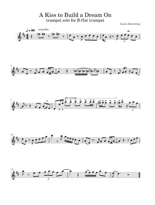 A kiss to build a dream on - Louis Armstrong
