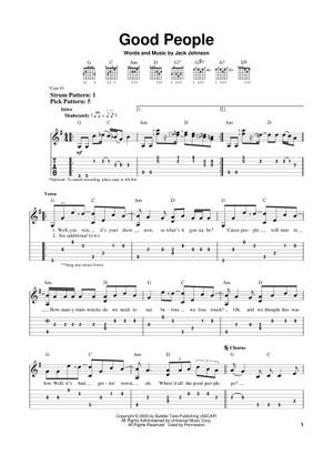 Jack Johnson: Upside Down sheet music for voice, piano or guitar