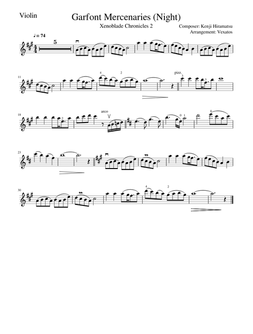 Xenoblade Chronicles 2 - Garfont Mercenaries (Night) - Violin