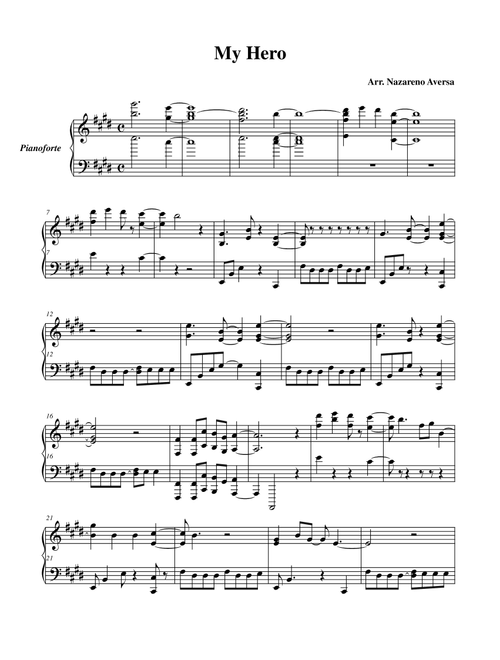 My Hero (Arr. Nazareno Aversa) - Foo Fighters (Piano Solo)