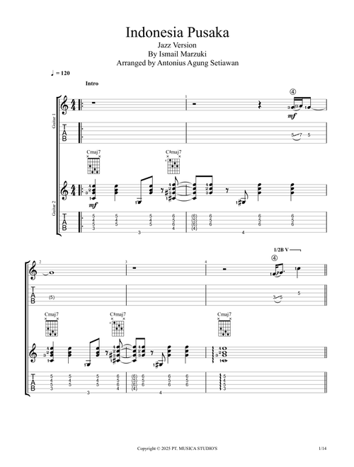 Indonesia Pusaka (Arr. Antonius Agung Setiawan) - Broery Marantika (Guitar Ensemble)