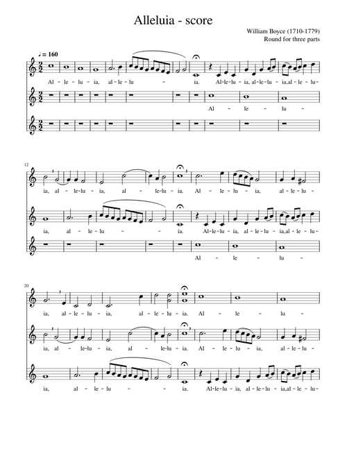 William Boyce - Alleluia - score