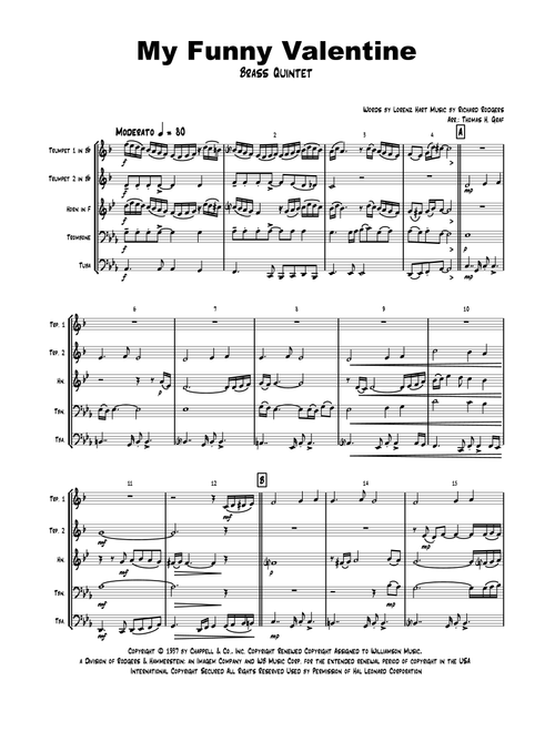 My Funny Valentine (Arr. Thomas H. Graf) - Richard Rodgers (Brass Ensemble)