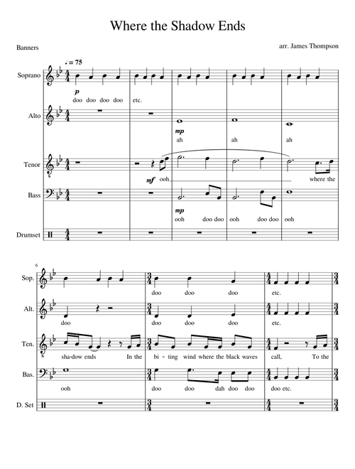 Where the Shadow Ends by Banners a capella