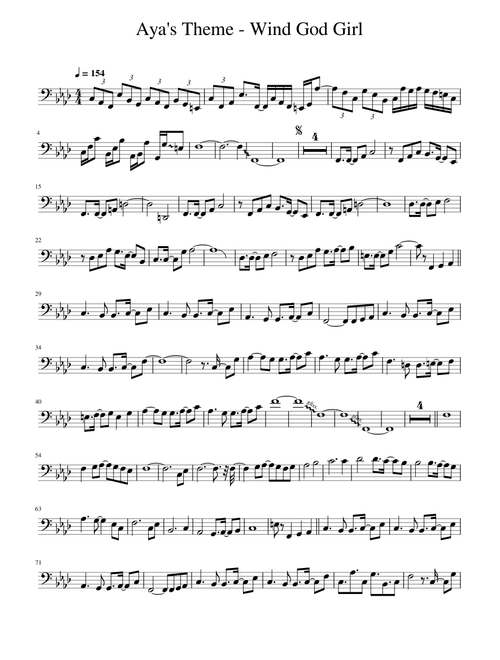 Aya's Theme - Wind God Girl (low octave)