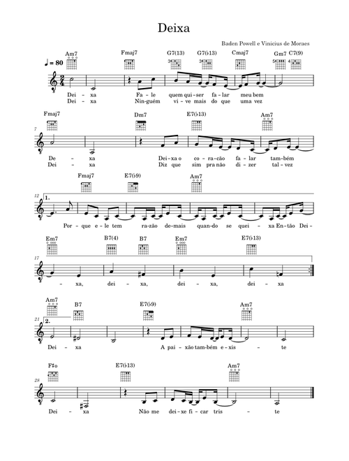 Deixa – Baden Powell e Vinicius de Moraes Deixa - Baden Powell e Vinicius de Moraes - C