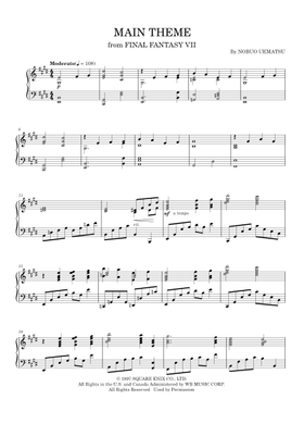 Free Final Fantasy Vii Main Theme by Nobuo Uematsu sheet music