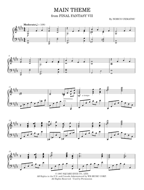 Final Fantasy VII sheet music by wilmabeats | Play, print, and