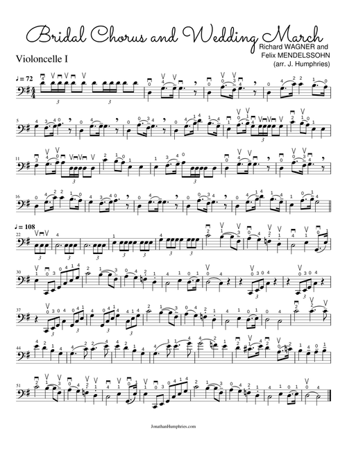 Bridal Chorus & Wedding March Violoncelle