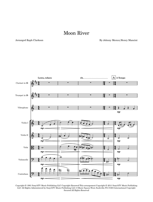 Moon River (Arr. Raph Clarkson) - Andy Williams (Large Ensemble)