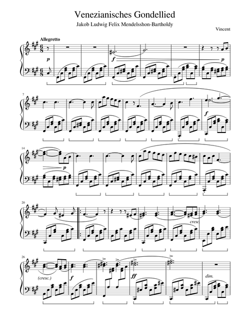 Mendelssohn - Venetianisches Gondellied