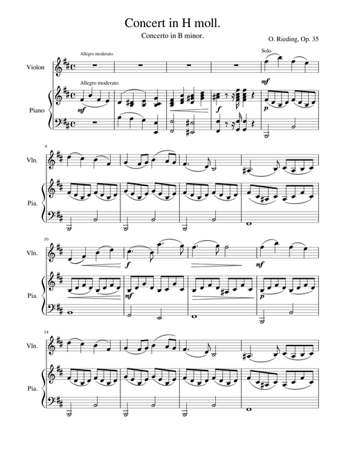 Concerto in B minor, O. Rieding, Op.35