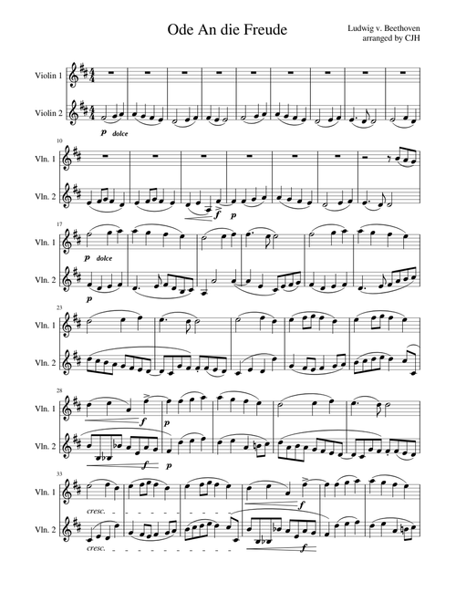 Ode to joy Violin duet