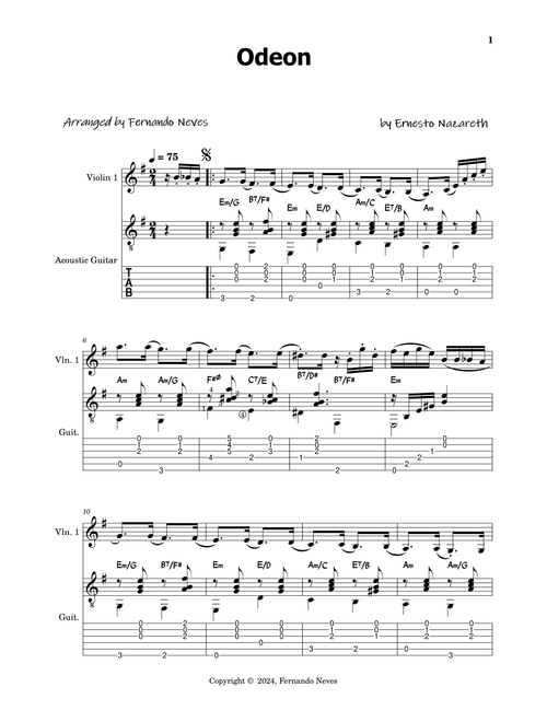 Odeon (Arr. FERNANDO LUIZ NEVES) - Ernesto Nazare (Violin Solo)