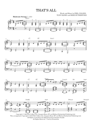 Play Official version of That's All Sheet Music by Genesis for