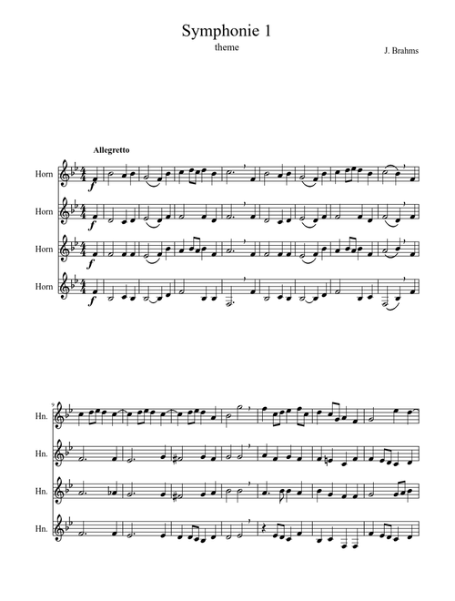 Symphony 1 Brahms finale horn quartet