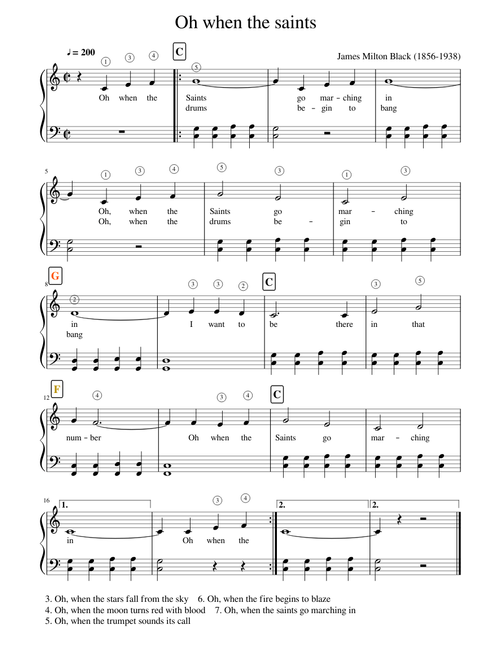 Oh when the Saints (Easy Arrangement)