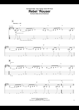 Play Official version of Rebel rouser Sheet Music by Duane Eddy
