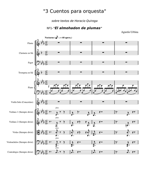 "El Almohadon de Plumas" Cuento Nº1 para Orquesta con Piano – Agustin Urbina