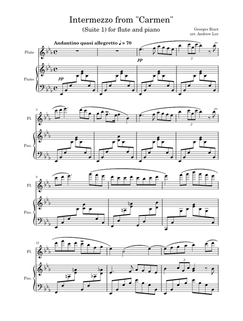 [Fl Pno] Intermezzo from Carmen - Bizet