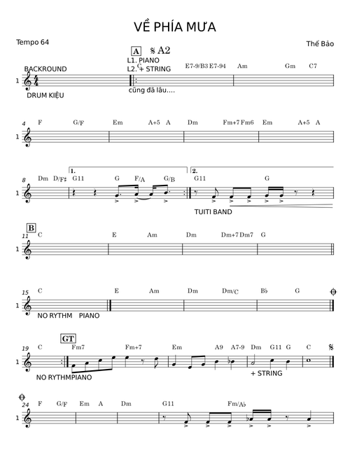 VỀ PHÍA MƯA - Thế Bảo