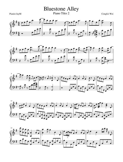 Bluestone Alley (Piano Tiles version)