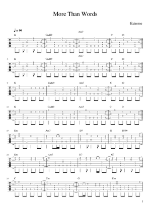 More Than Words - EXTREME - Sax Tenor Sheet Music for Saxophone