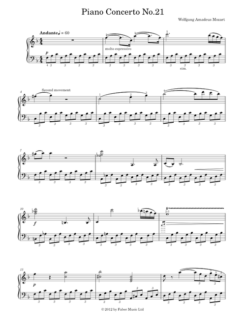 Piano Concerto No.21 2nd movt - Mozart Donizetti (Solo)
