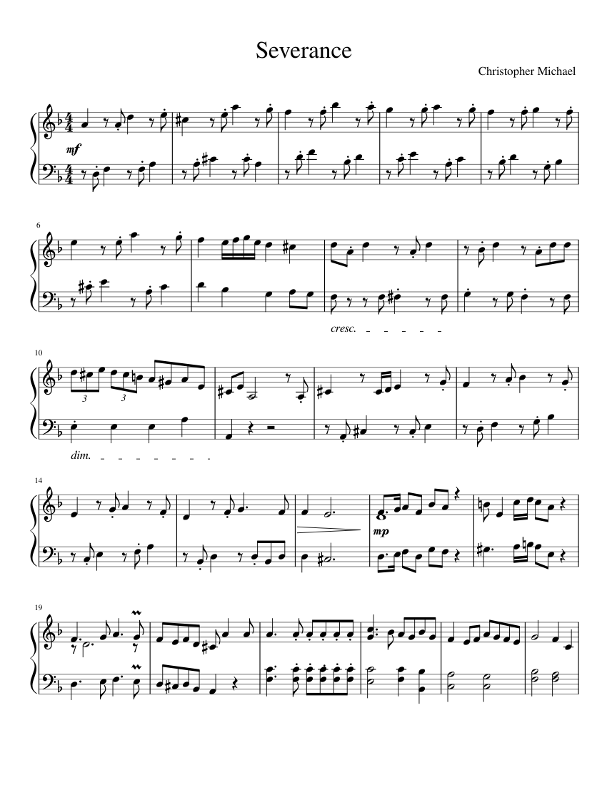 Severance Sheet music for Piano (Solo)