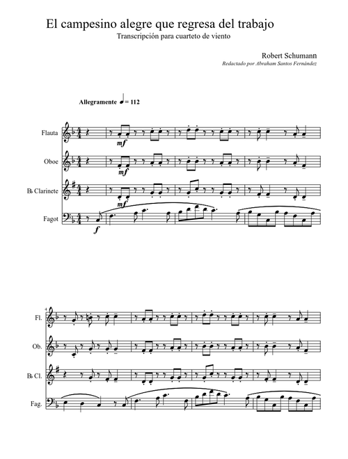 El campesino alegre que regresa del trabajo, Robert Schumann