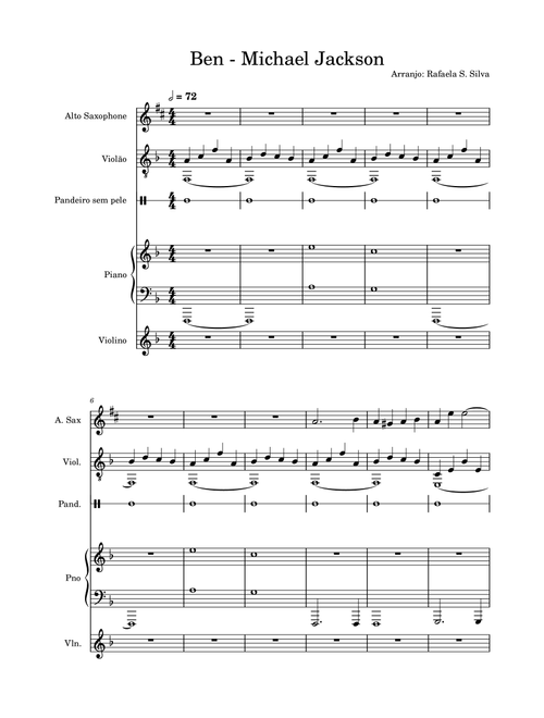 Ben (Arr. Rafaela Souza) - Michael Jackson (Small Ensemble)