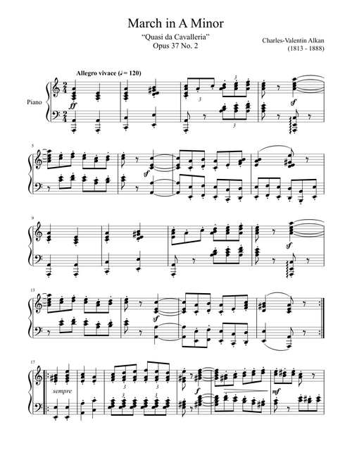 March Opus 37 No. 2 in A Minor, “Quasi da Cavalleria”