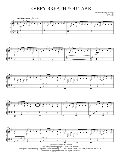 Every Breath You Take - The Police (Piano Solo)