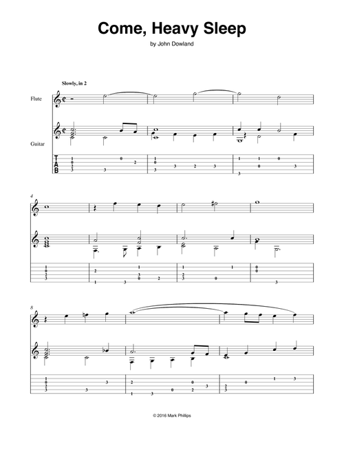 Come, Heavy Sleep (Arr. Mark Phillips) - John Dowland (Instrumental Duet)