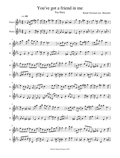 Toy Story - You've got a friend in me (for flute duet)