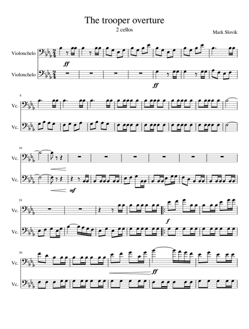 The trooper (overture) 2cellos
